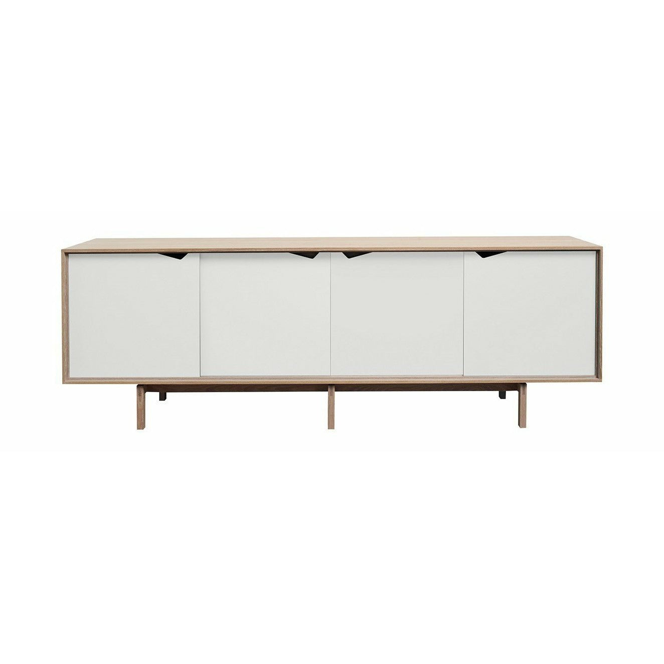 Andersen Furniture S1 Sideboard mýdlový dub, bílé zásuvky, 200 cm