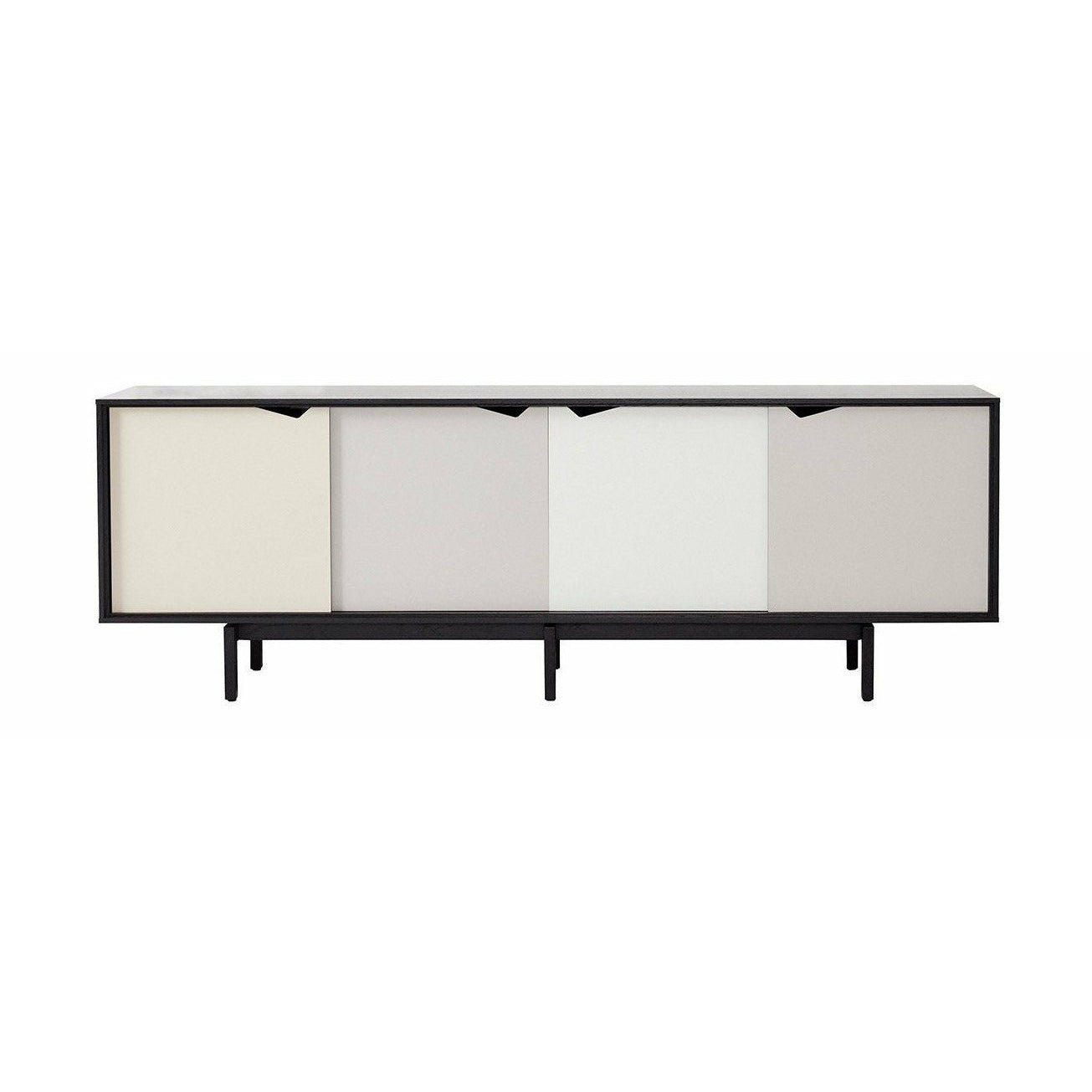 Andersen Furniture S1 příborník černé, vícebarevné zásuvky, 200 cm
