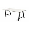 Andersen Furniture T1 Rozšiřitelný stůl, bílý laminát, černý rám, 180 cm