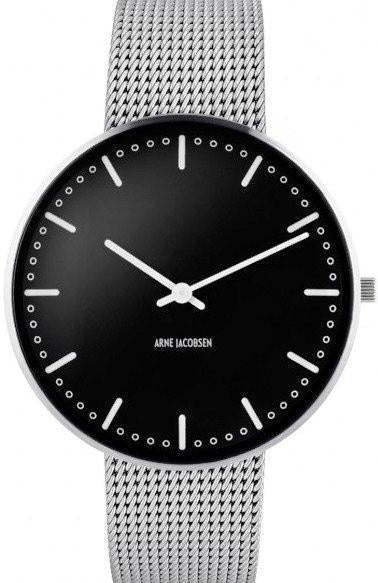 Arne Jacobsen radnice Wristwatch, Ø40, Silber Mesh