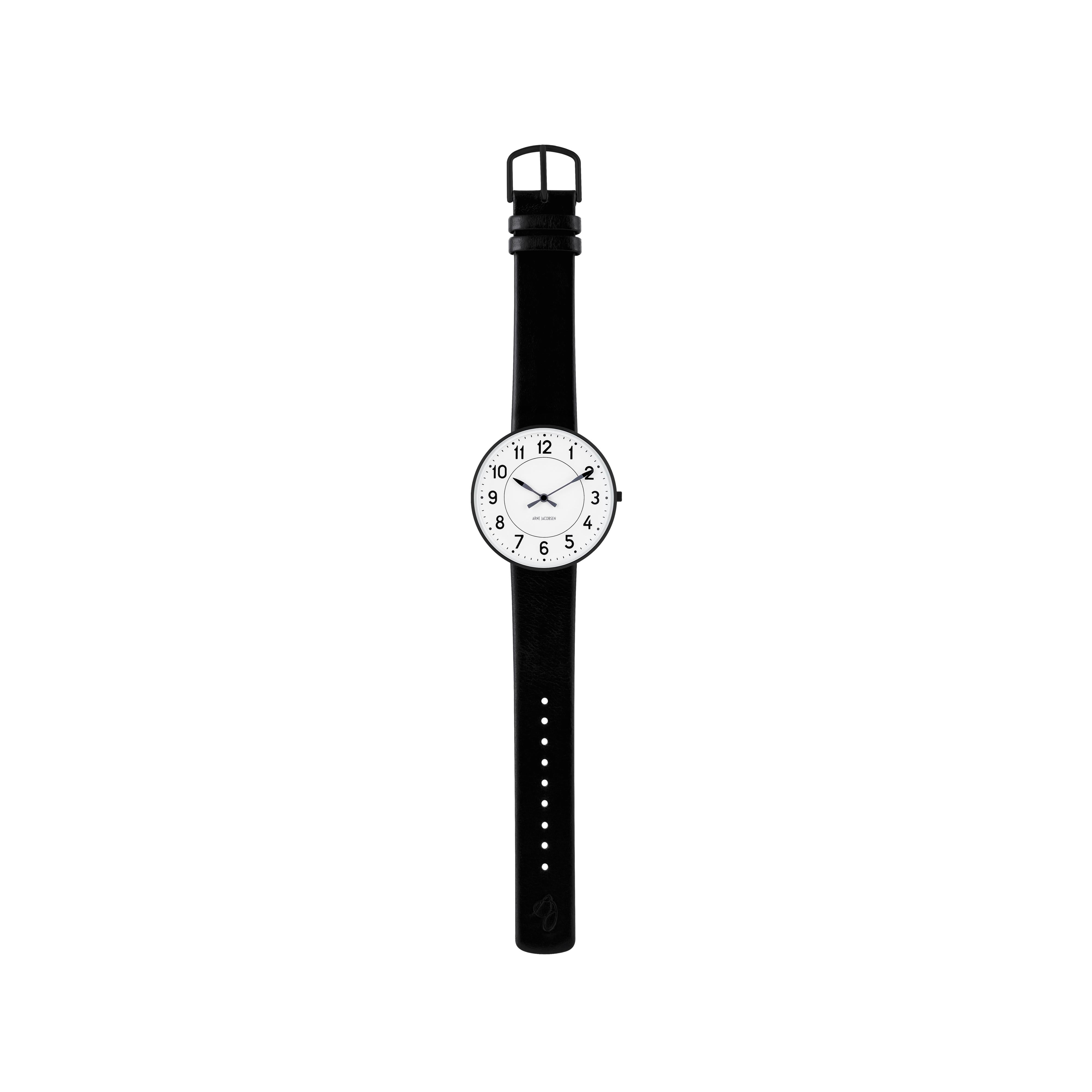 Arne Jacobsen Station Wristwatch Ø40, černá/černá