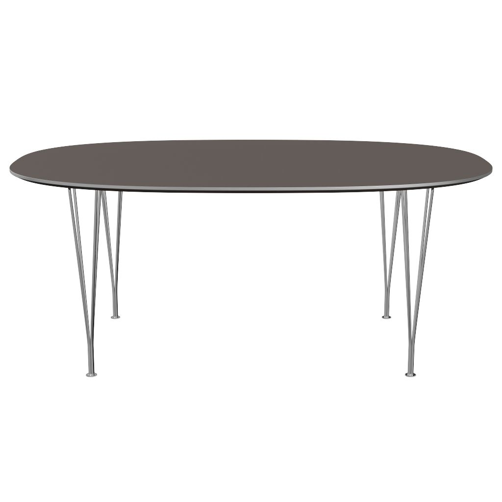 Fritz Hansen Superellipse jídelní stůl Chrome/šedá dýha, 120 x180 cm