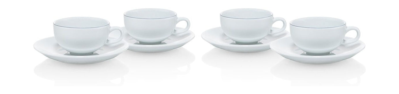 Bodové Blå Espresso Cup a sada talíře, 4 ks.