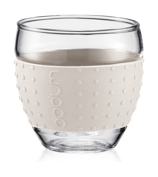 Bodum Pavina Glass With Silicone Handle Cream 0.1 L, 2 Pcs.