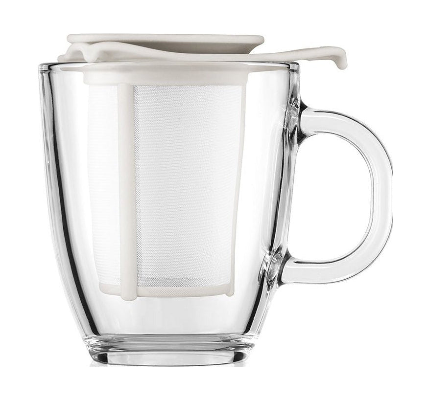 Bodum Yo Yo Set Glass Cup With Filter Cream, 0.35 L