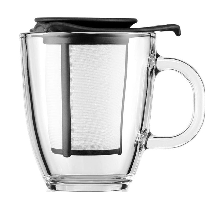 Bodum Yo Yo Set Glass Cup With Filter Black, 0.35 L