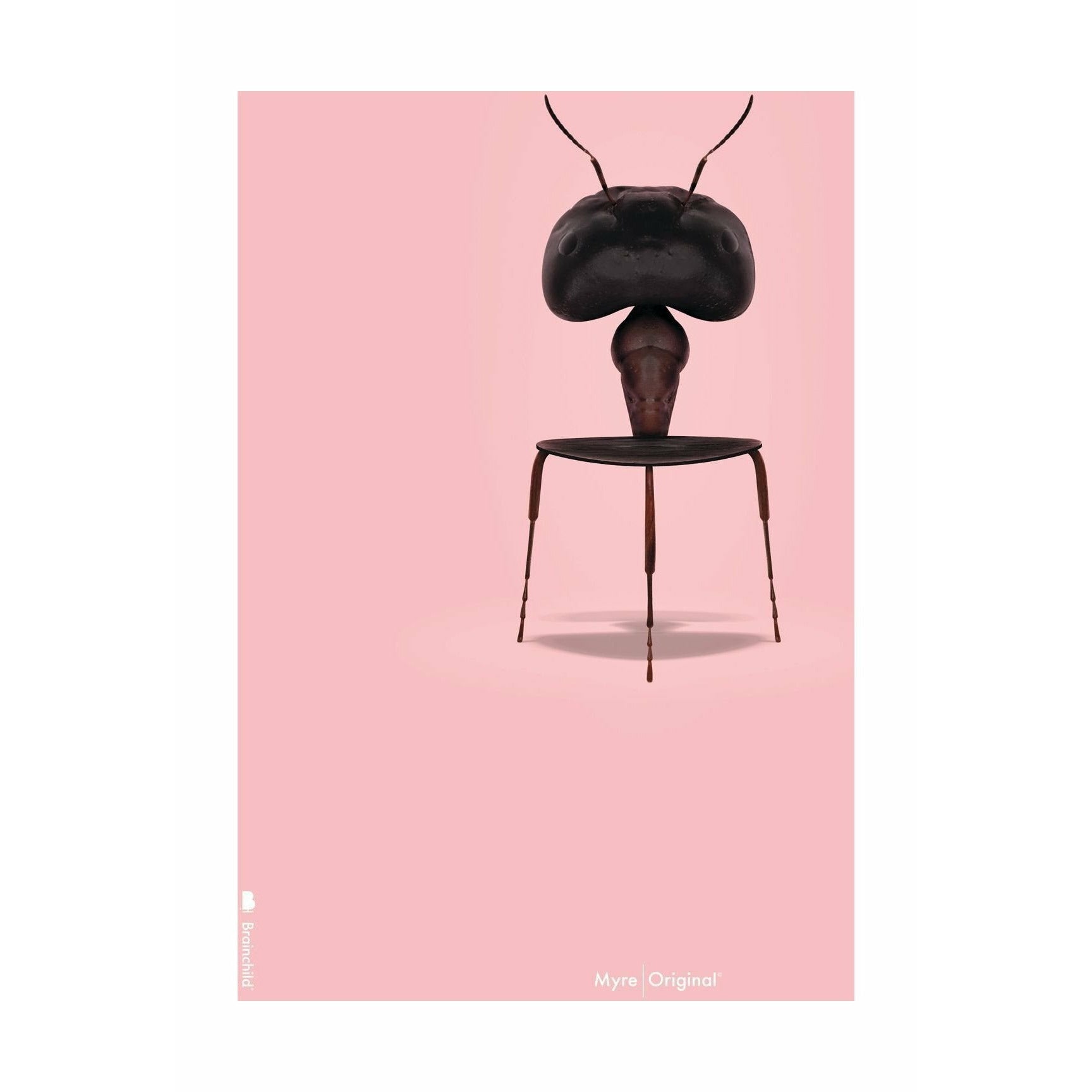 Brainchild Ant Classic plakát bez rámu 50x70 cm, růžové pozadí