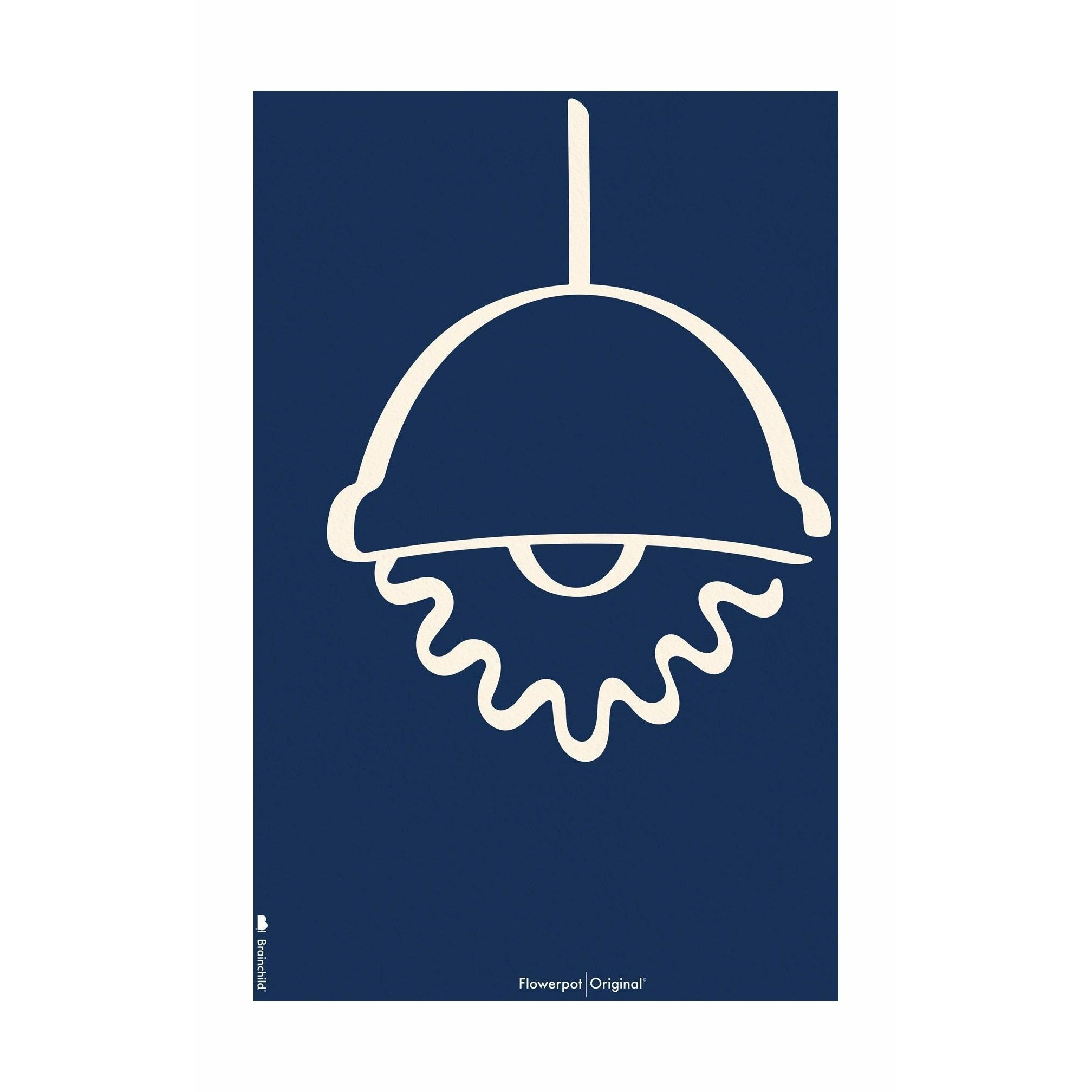 Plakát Brainchild Flowerpot Line bez rámu 50x70 cm, modré pozadí