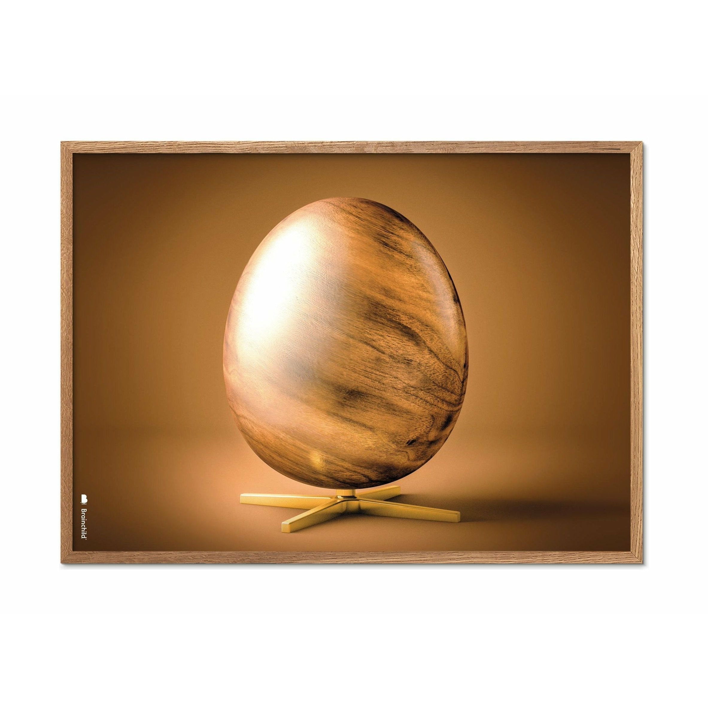 Brainchild Egg Cross Format Poster, Frame Made Of Light Wood 30x40 Cm, Brown