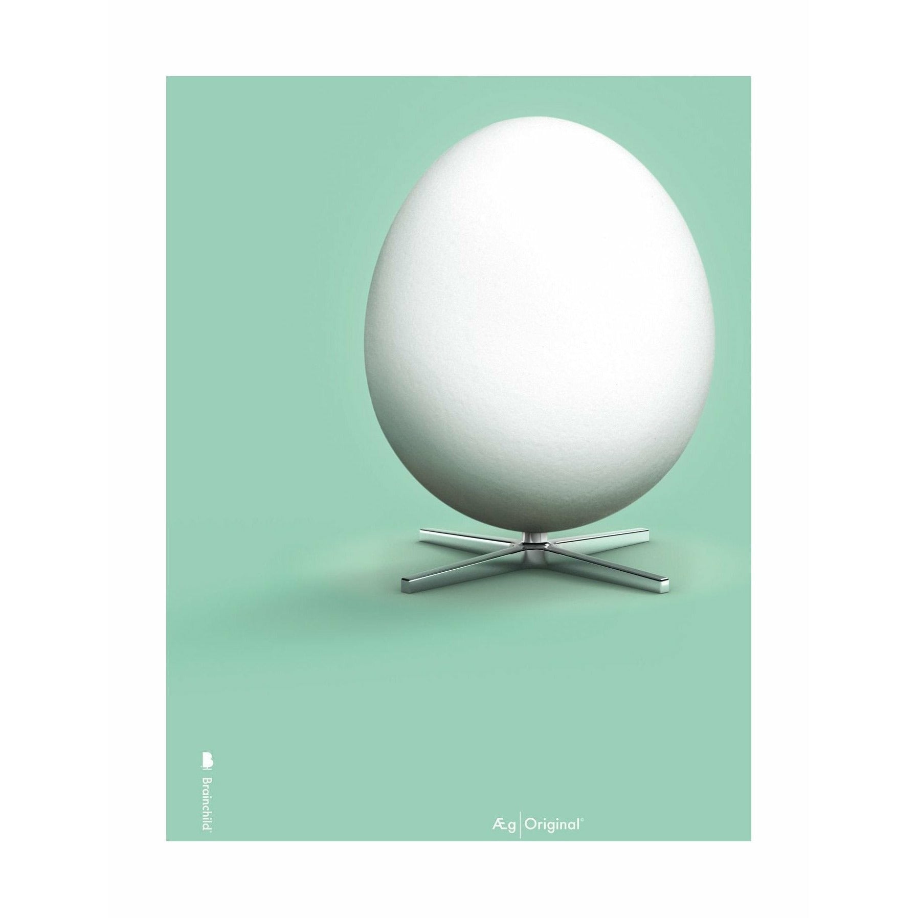 Klasický plakát mozkového vajec bez rámu A5, mátové zelené pozadí