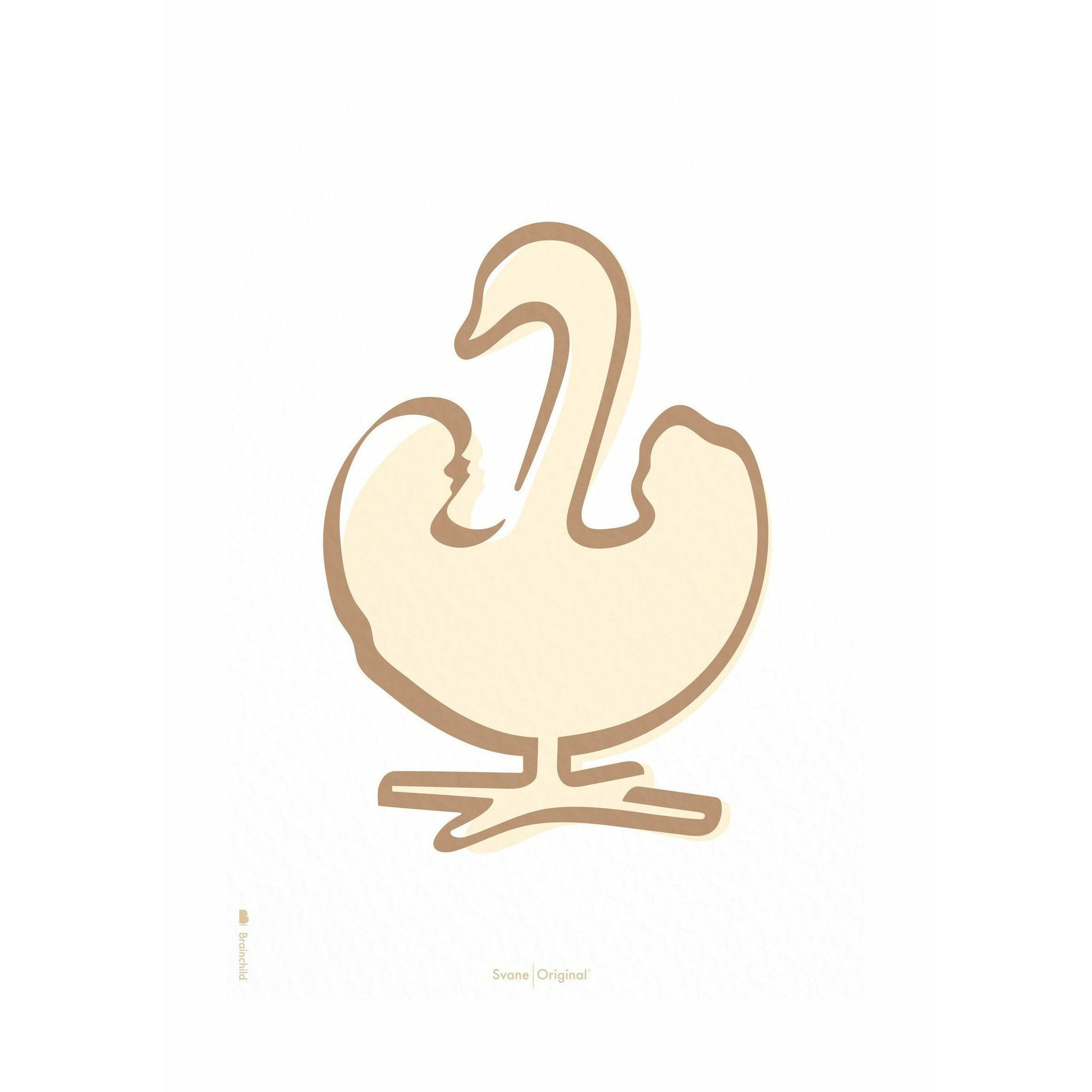 Plakát s labutí linií mozků bez rámu A5, bílé pozadí
