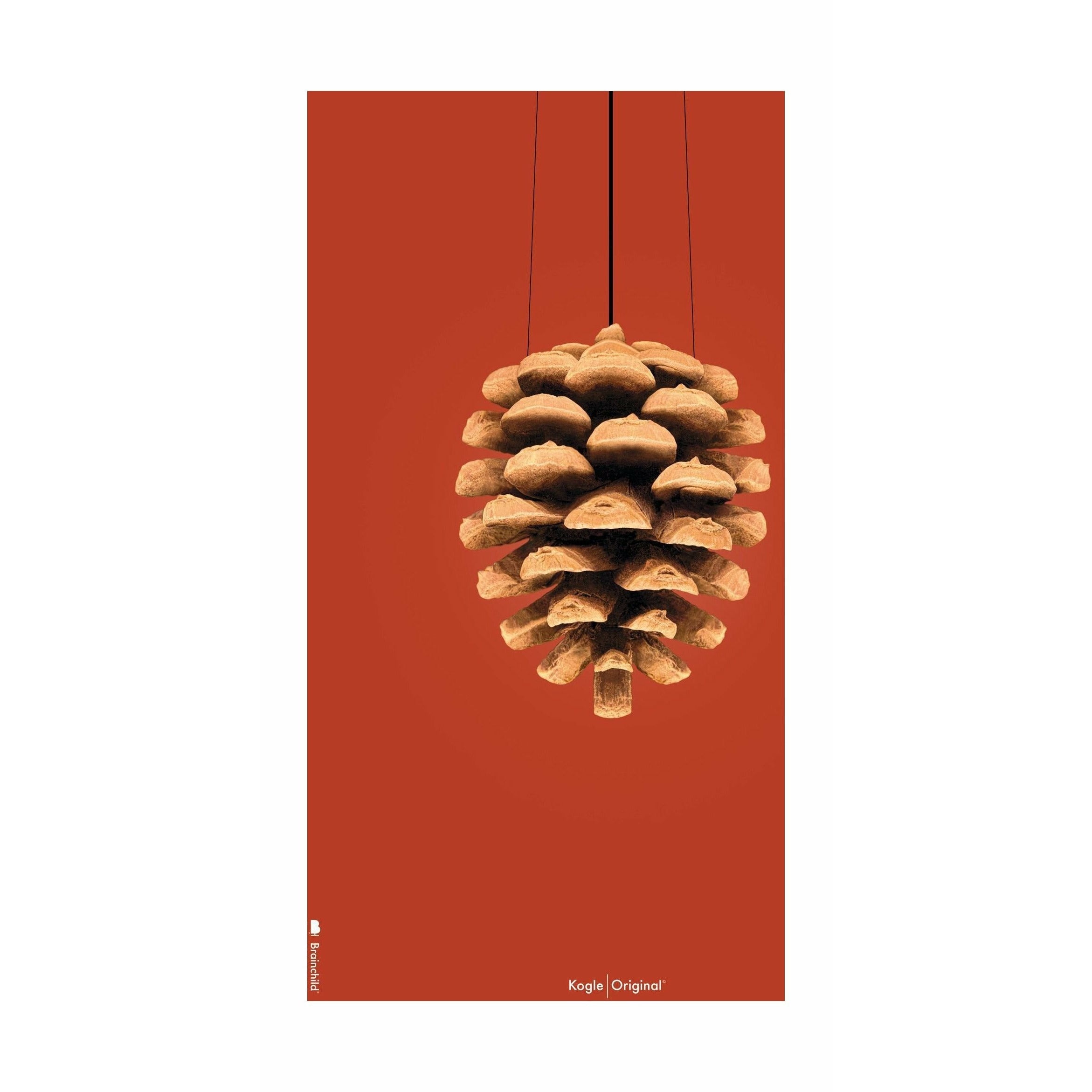 Klasický plakát mozkového kužele bez rámu 70 x100 cm, červené pozadí