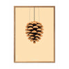 Brainchild Pine Cone Classic Poster, Frame Made Of Light Wood 30x40 Cm, Sand Colored Background