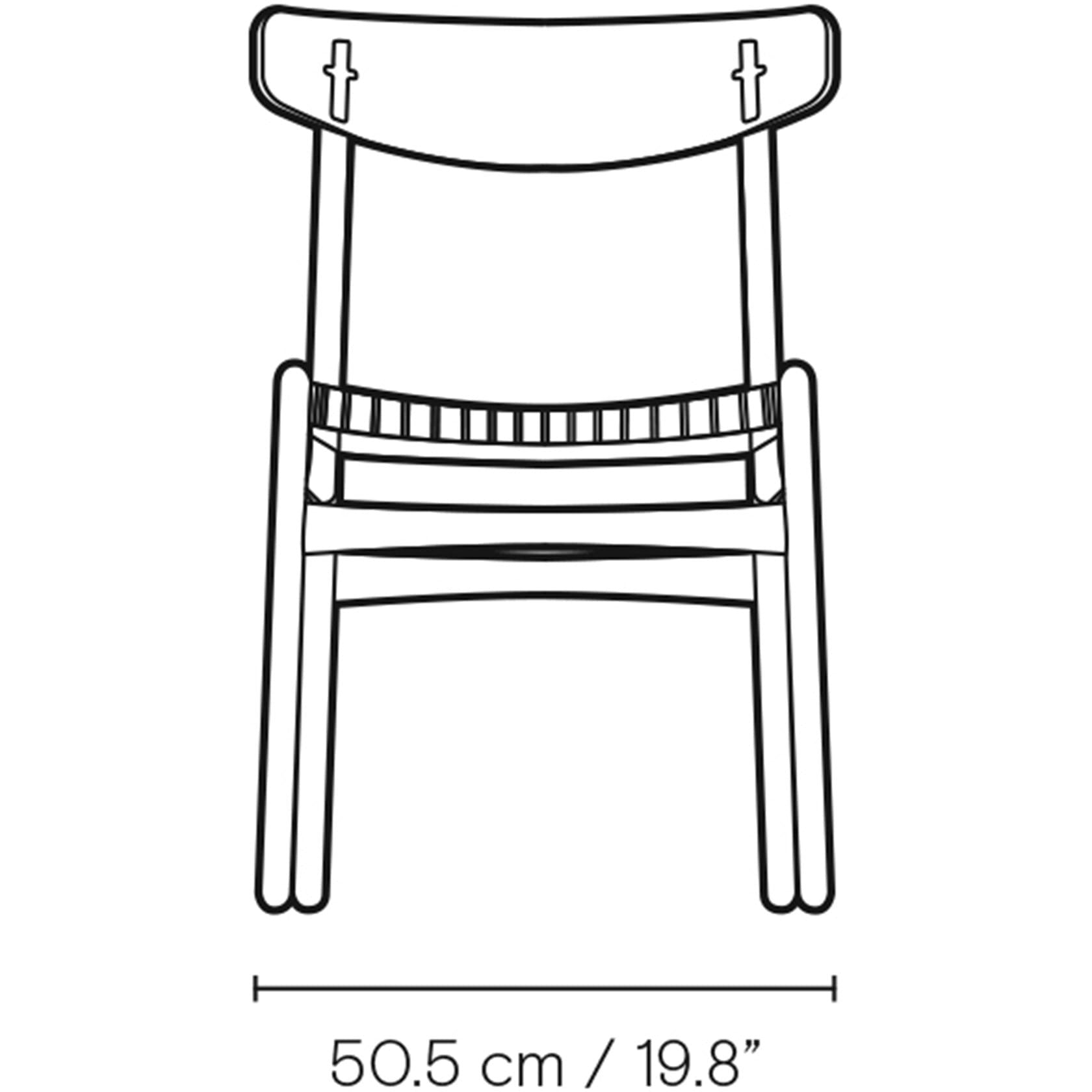 Židle Carl Hansen CH23, dubový mýdlo/šňůra černého papíru