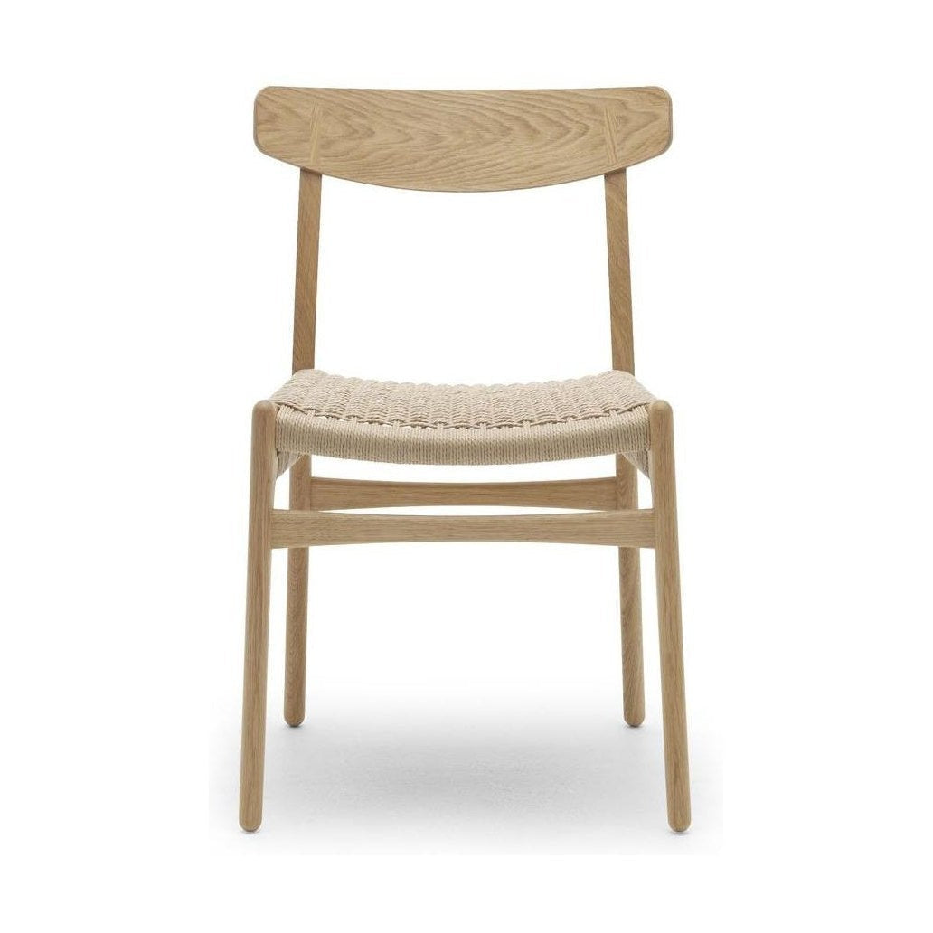 Židle Carl Hansen CH23, naolejovaný dub/přírodní šňůra