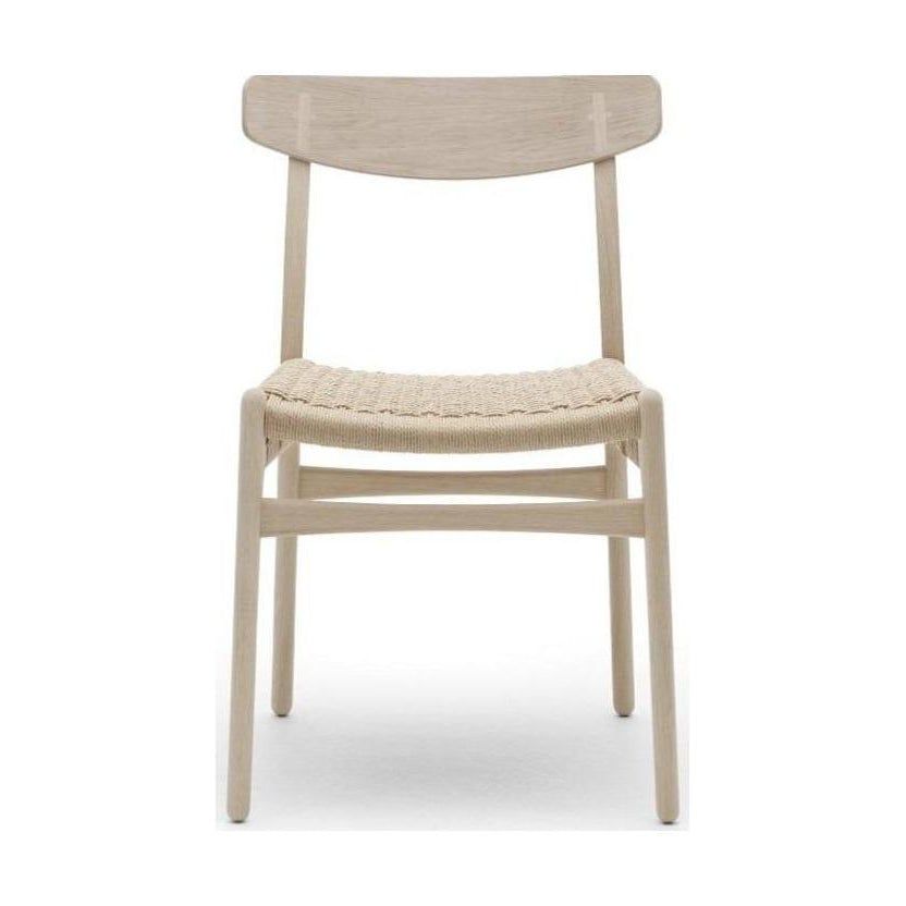 Židle Carl Hansen CH23, mýdlový dub/přírodní šňůra