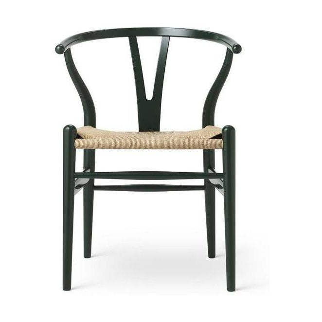Wishbone Chair Carl Hansen CH24, Special Edition Beech, Forest Green