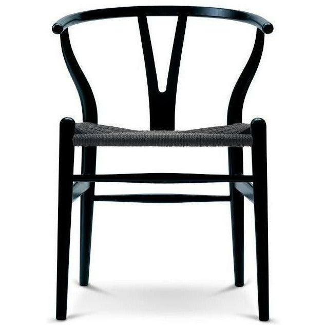 Carl Hansen Ch24 Y Chair Chair Black Paper Cord, Black Beech