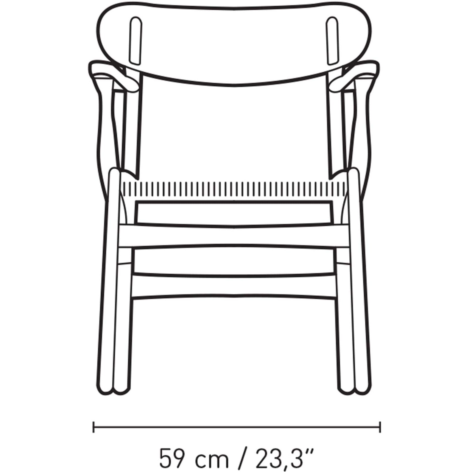 Židle Carl Hansen CH26, dub na olejované/černé papírové kabely