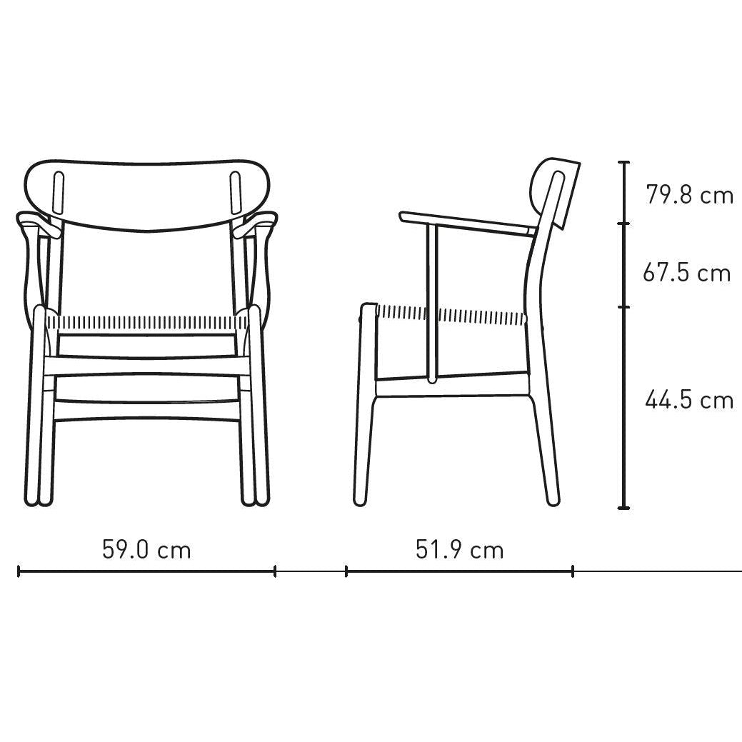 Židle Carl Hansen CH26, naolejovaný dub/přírodní šňůra