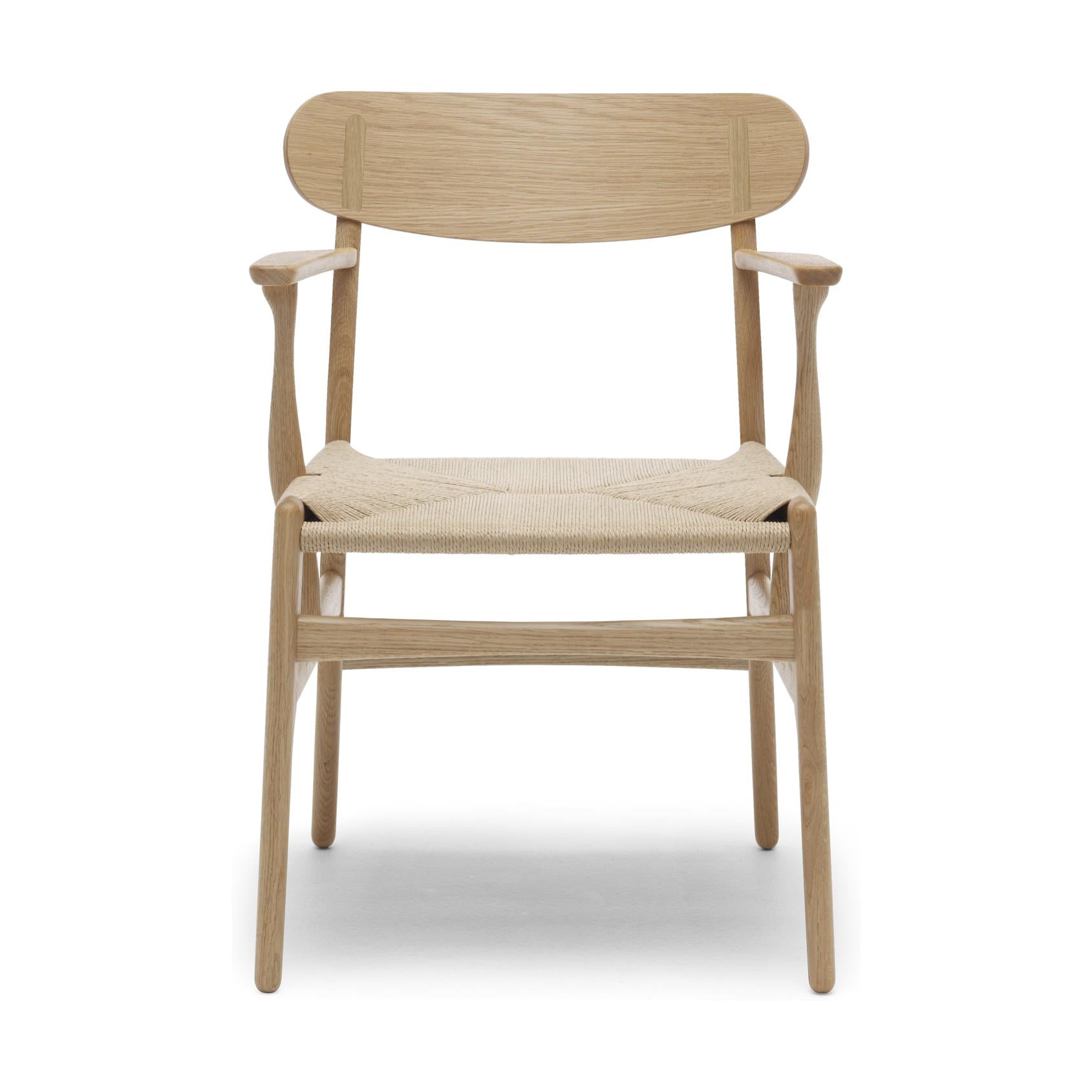 Židle Carl Hansen CH26, naolejovaný dub/přírodní šňůra