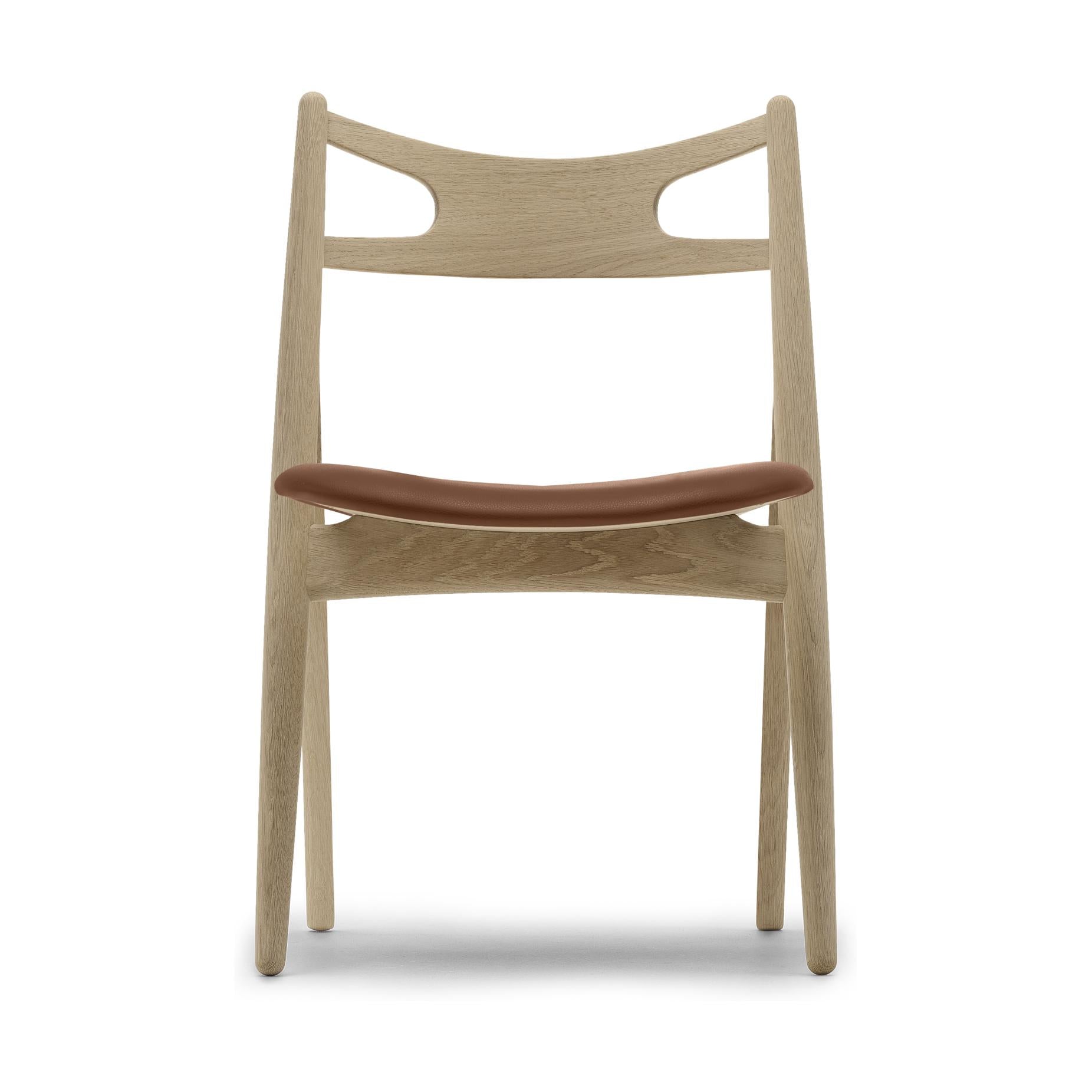 Carl Hansen Ch29 P Chair, Soaped Oak/Brown Leather