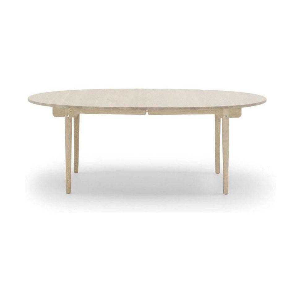 Jídelní stůl Carl Hansen CH338 bez dalšího horního, bílého naolejovaného dubu