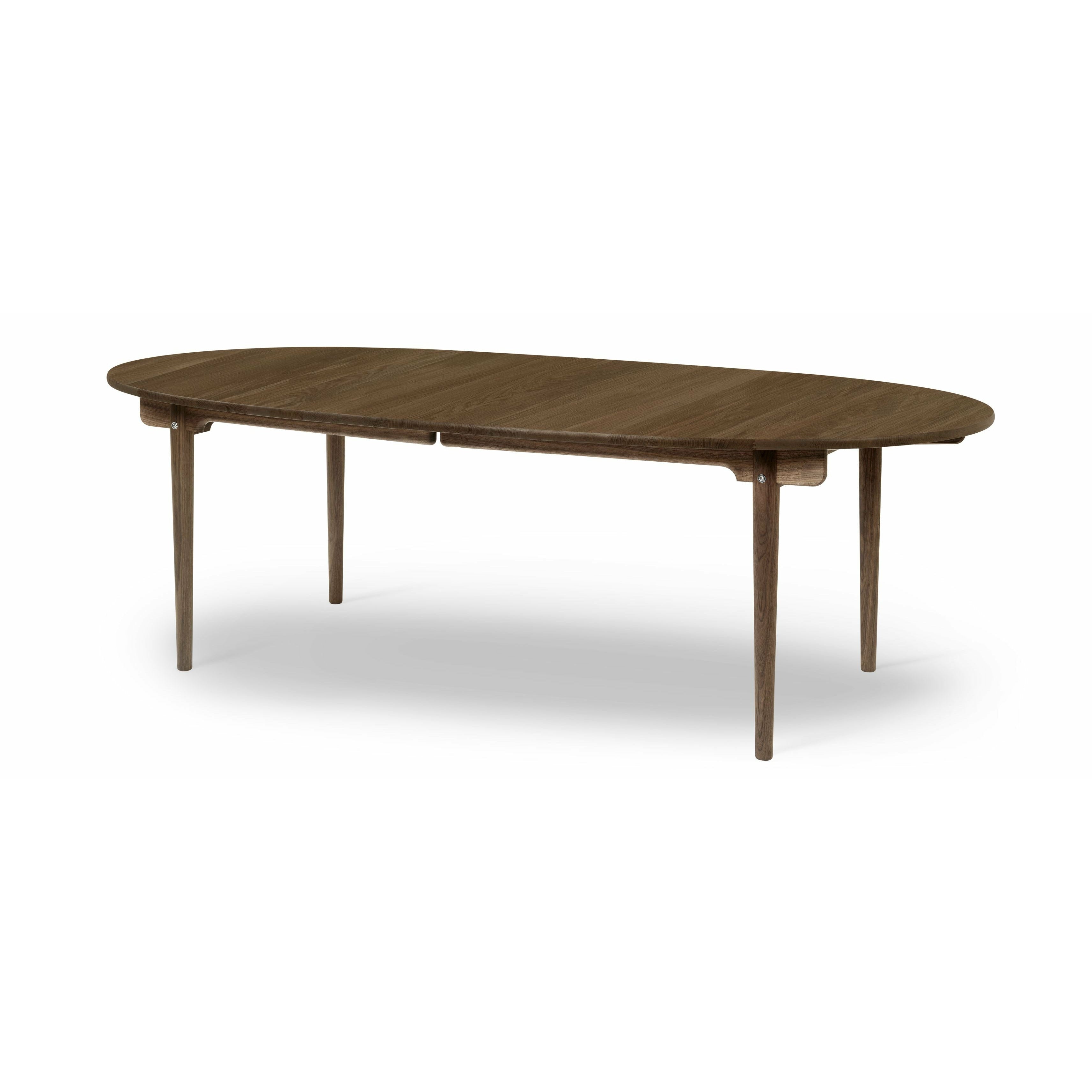 Jídelní stůl Carl Hansen CH339 navržený pro 4 vytahovací desky, dubový kouřový barevný olej