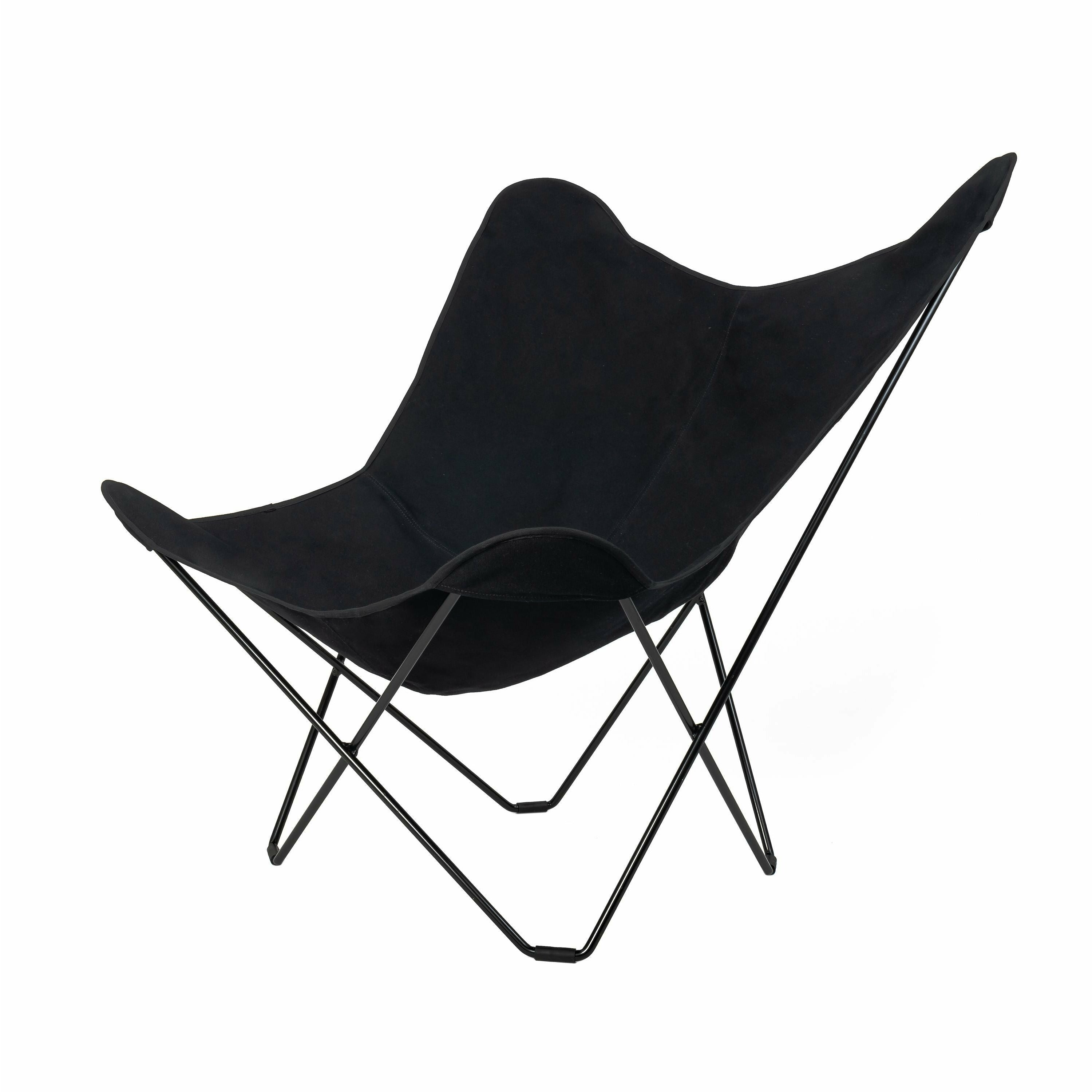 Cuero bavlněné plátno mariposa židle, černá s černým rámem