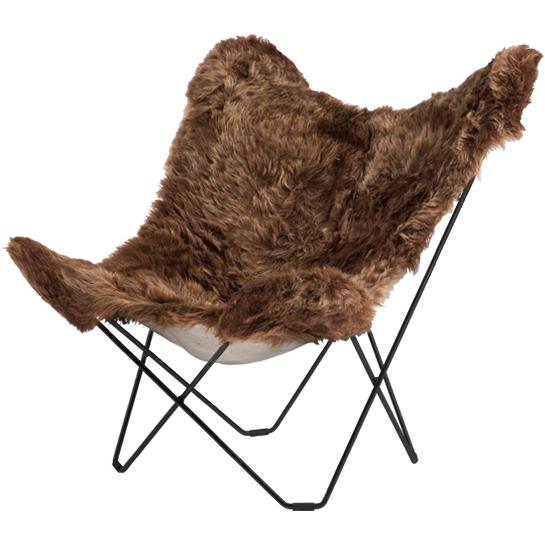 Cuero Island Mariposa Butterfly Chair, ostříhané/černé