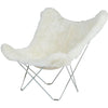 Cuero Island Mariposa Butterfly Chair, Okroužená bílá/chrom