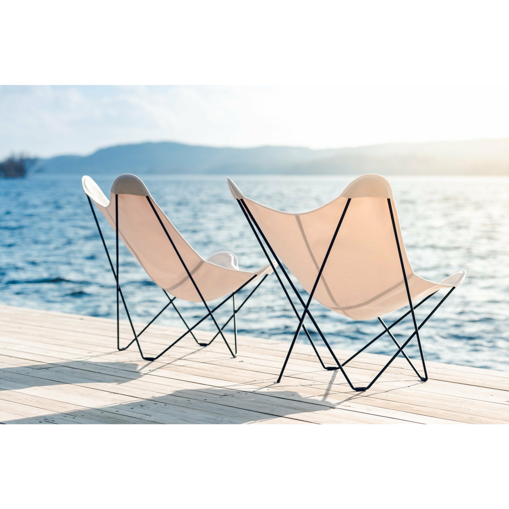 Cuero Sunshine Mariposa Butterfly Chair, ústřice/šedý venkovní rám