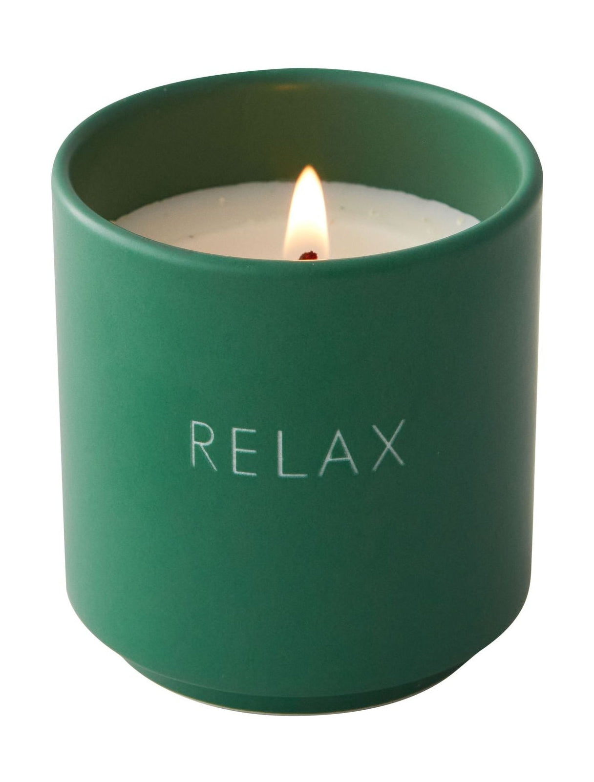 Design písmen vonící svíčka relaxovat, tráva zelená