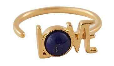 Design Letters Great Love Ring 18k Gold, lapis lazuli modrá