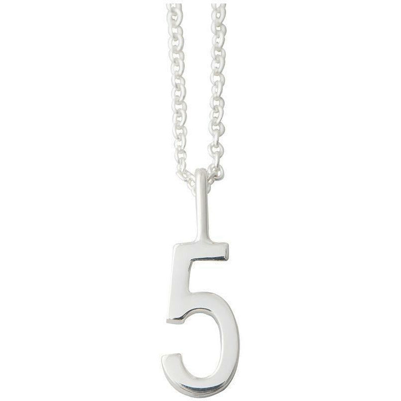 Design Letters Lucky Number Comfort, stříbro, číslo 5
