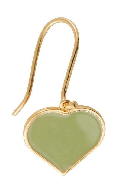 Design Letters Earring's Ebal Heart Gold, křupavá zelená