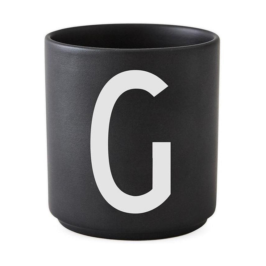 Designové písmena Osobní porcelán hrnek A Z, černá, g