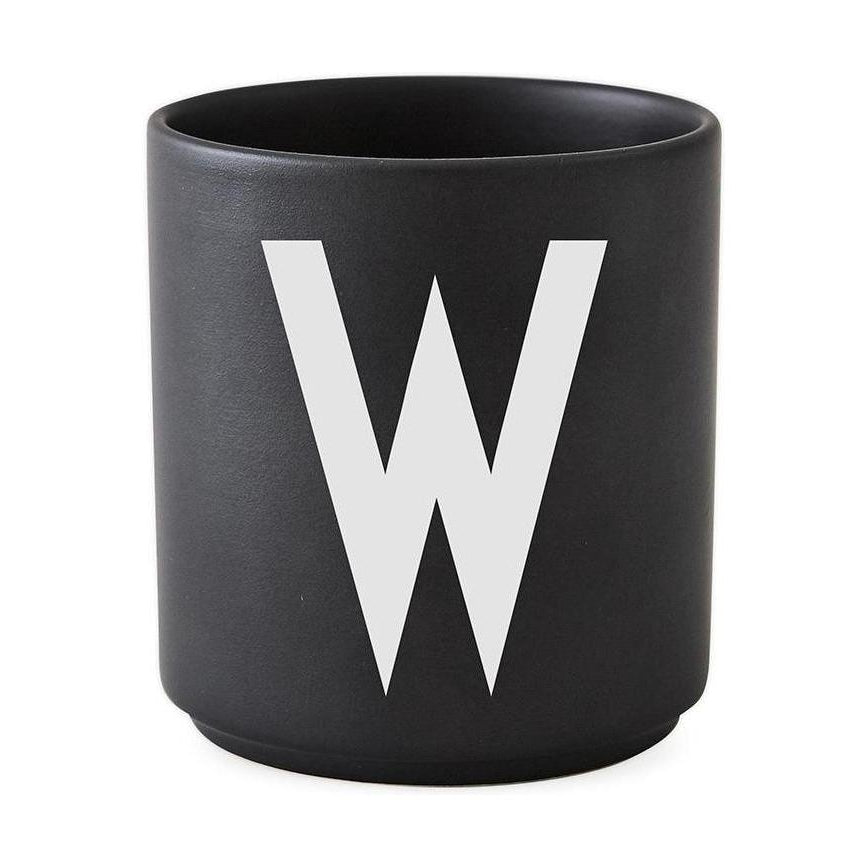Designové písmena Osobní porcelán hrnek A Z, Black, W, W