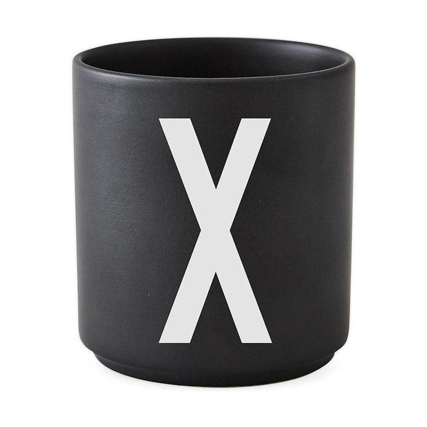 Designové písmena Osobní porcelán hrnek A Z, černá, x