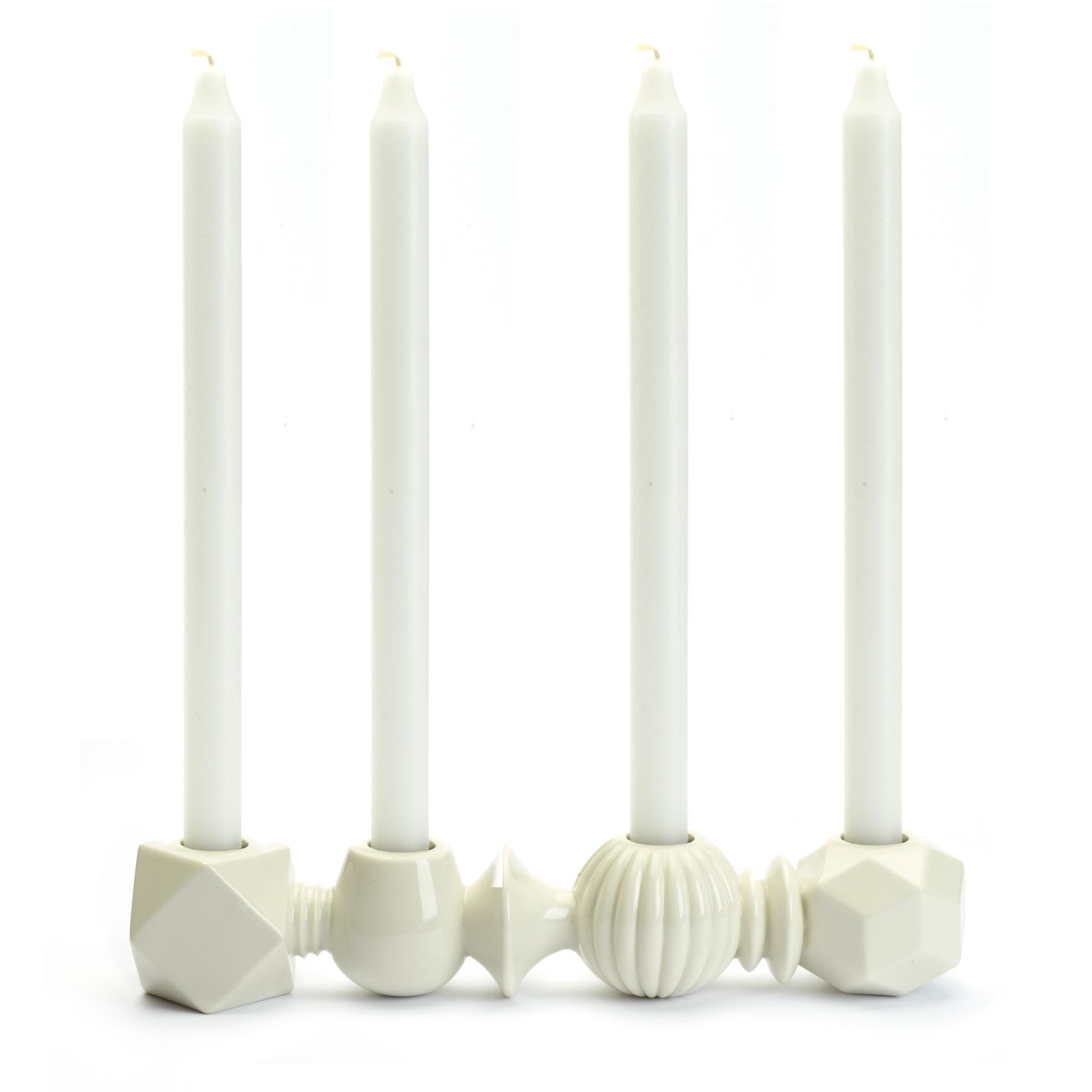 Dottir Samsurium čtyři prvky držák svíčky bílý, 30 cm
