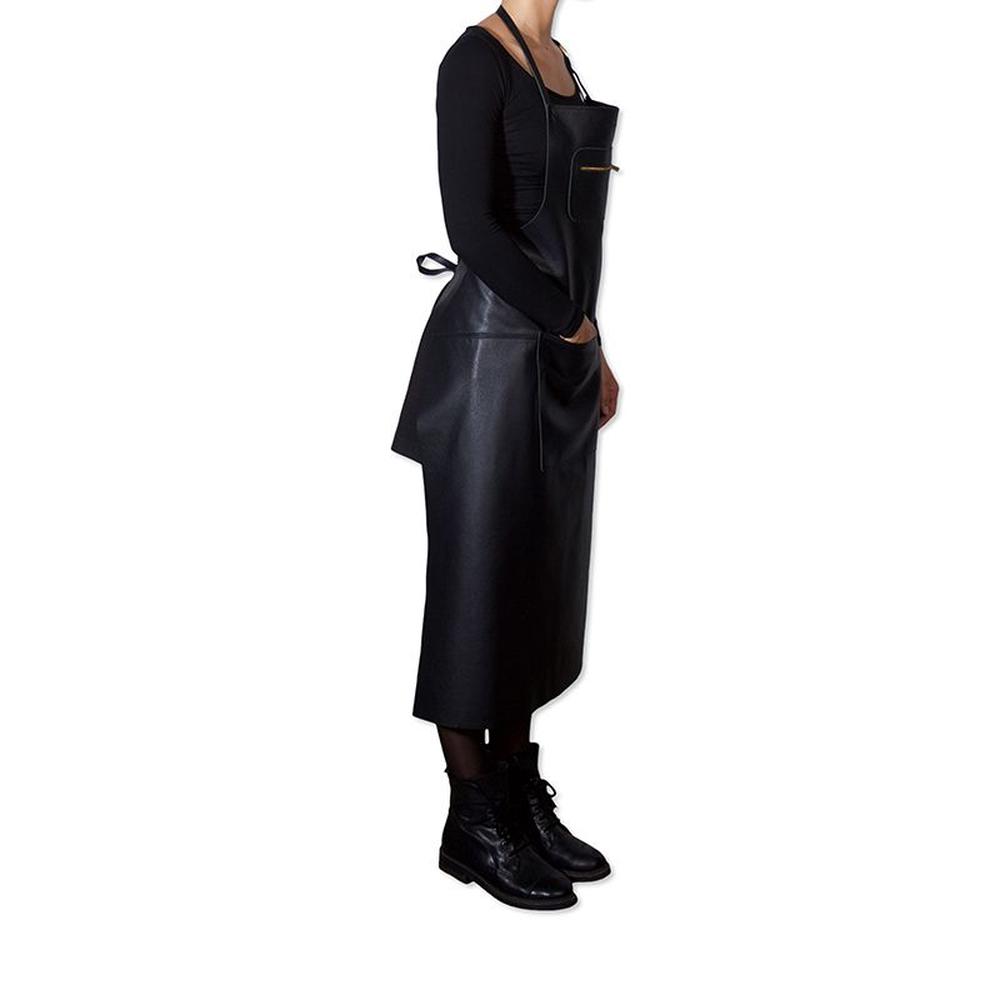 DutchDeluxes Zástěra ve stylu zipky Classic Leather Extra Long, Black