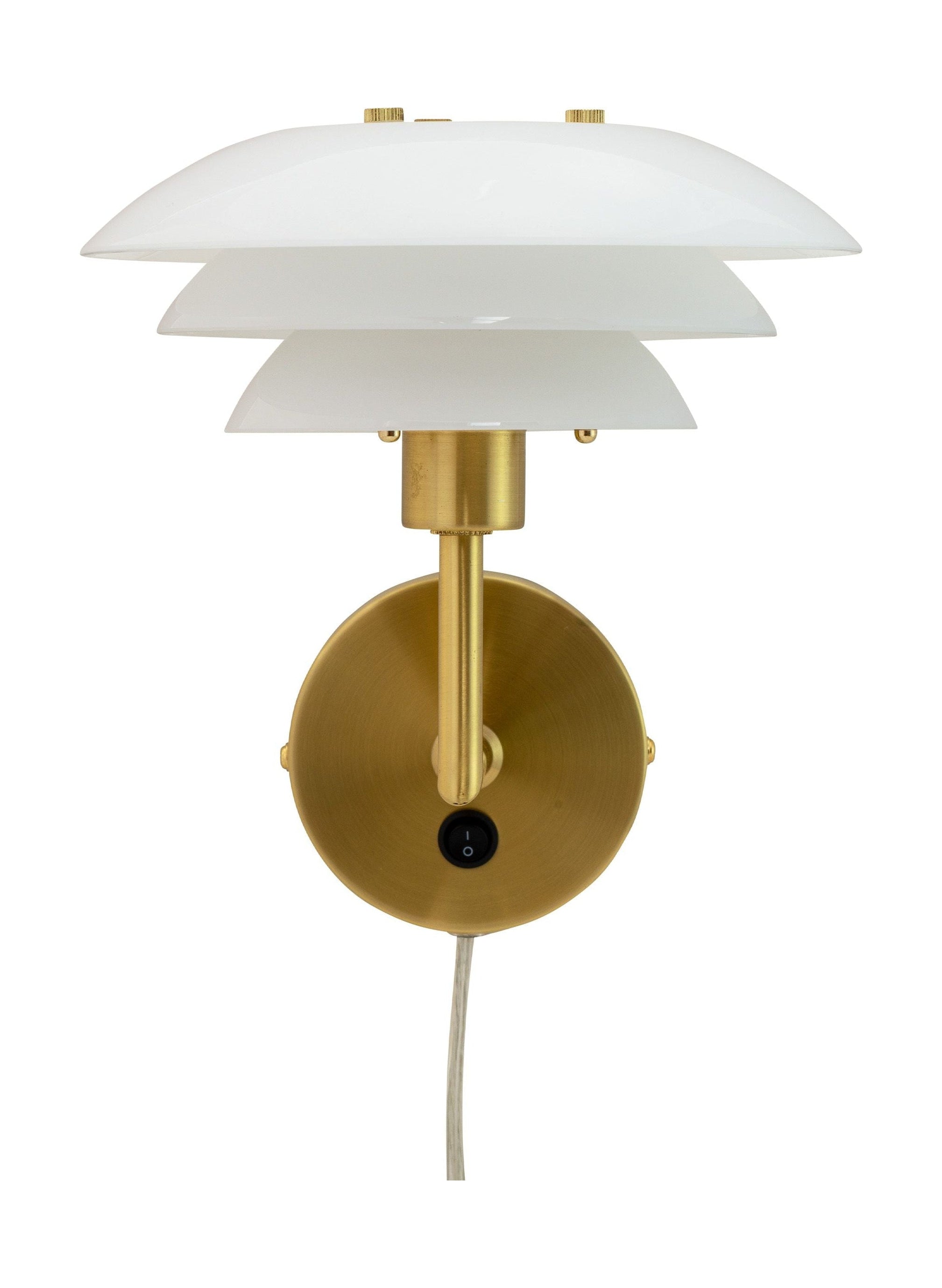 Nástěnná lampa Dyberg Larsen DL20, mosaz/opál