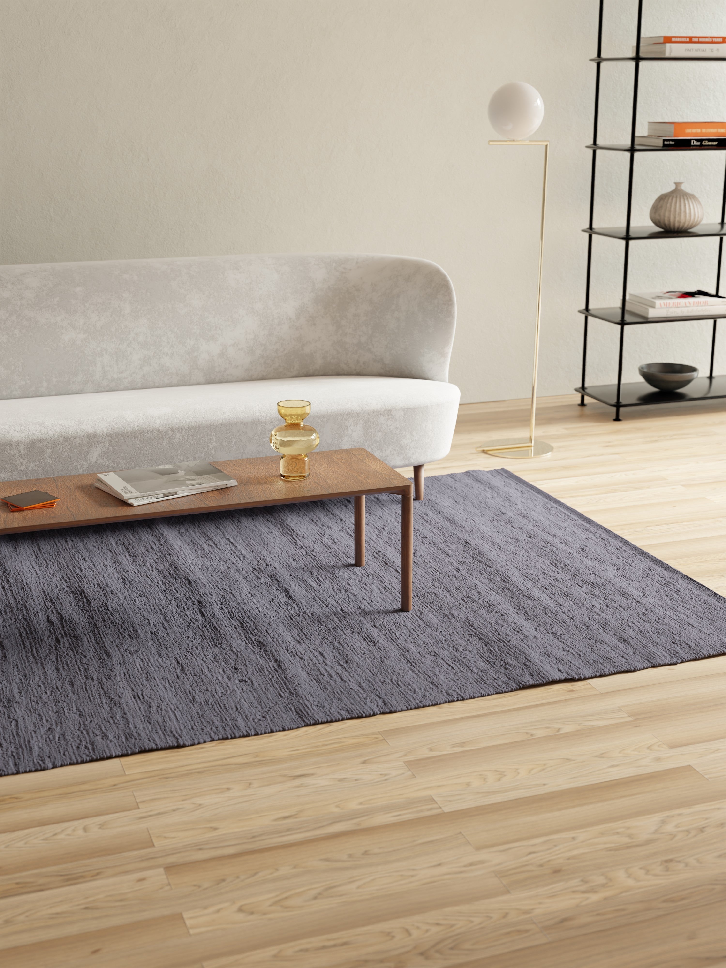 Rug Solid Cotton Rug 65 X 135 Cm, Electric