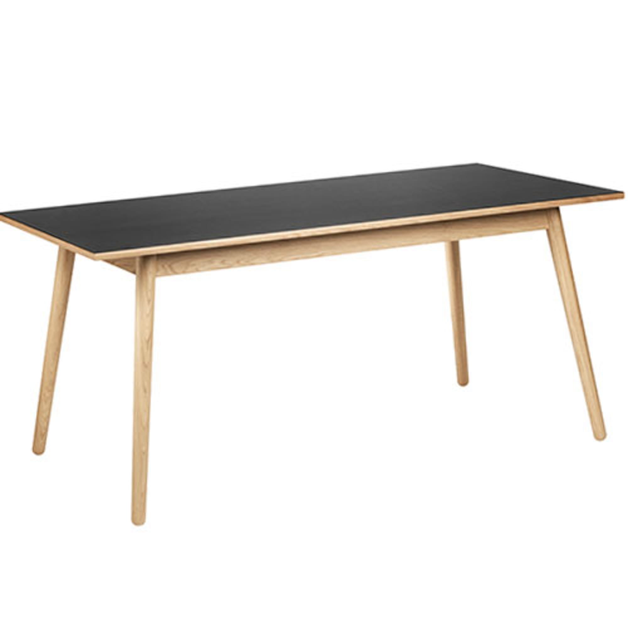 FDB Møbler C35 C Jídelní stůl pro 8 osob dubu, černý linoleum top, 95x220cm