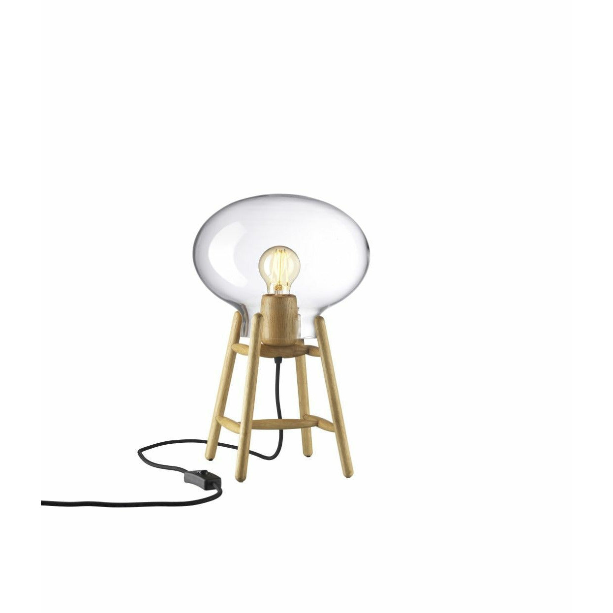 FDB Møbler U4 HITI STALL LAMP Clear Glass, Natural/Black