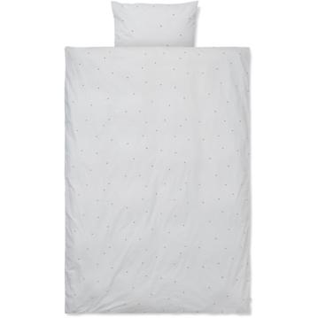 Ferm Living Dot Emm Emlioidery Bed Linen Light Grey, Junior