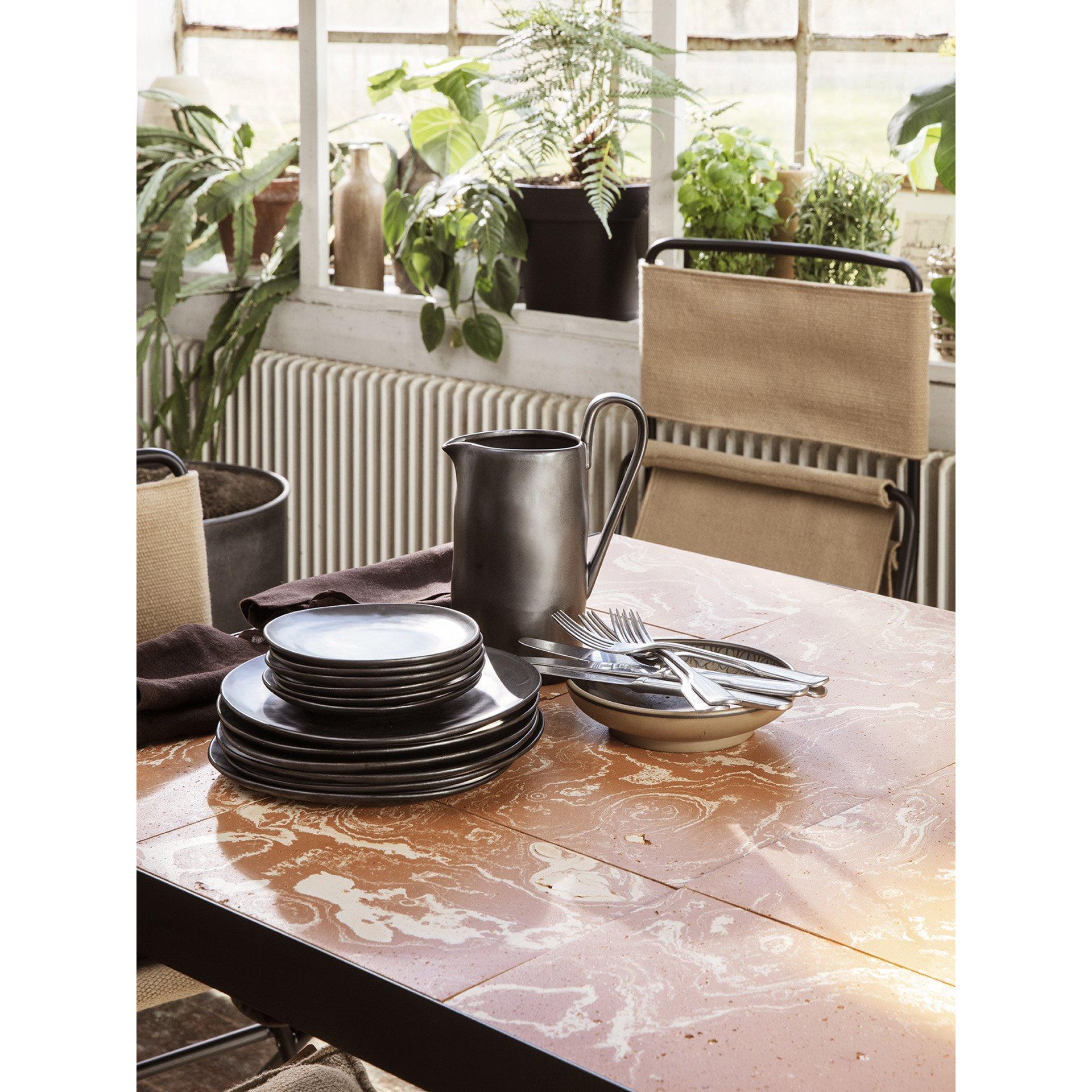 Ferm Living Flod Tiles Café Table, Terracotta/Black