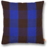 Ferm Living Grand Cushion, čokoláda/jasně modrá