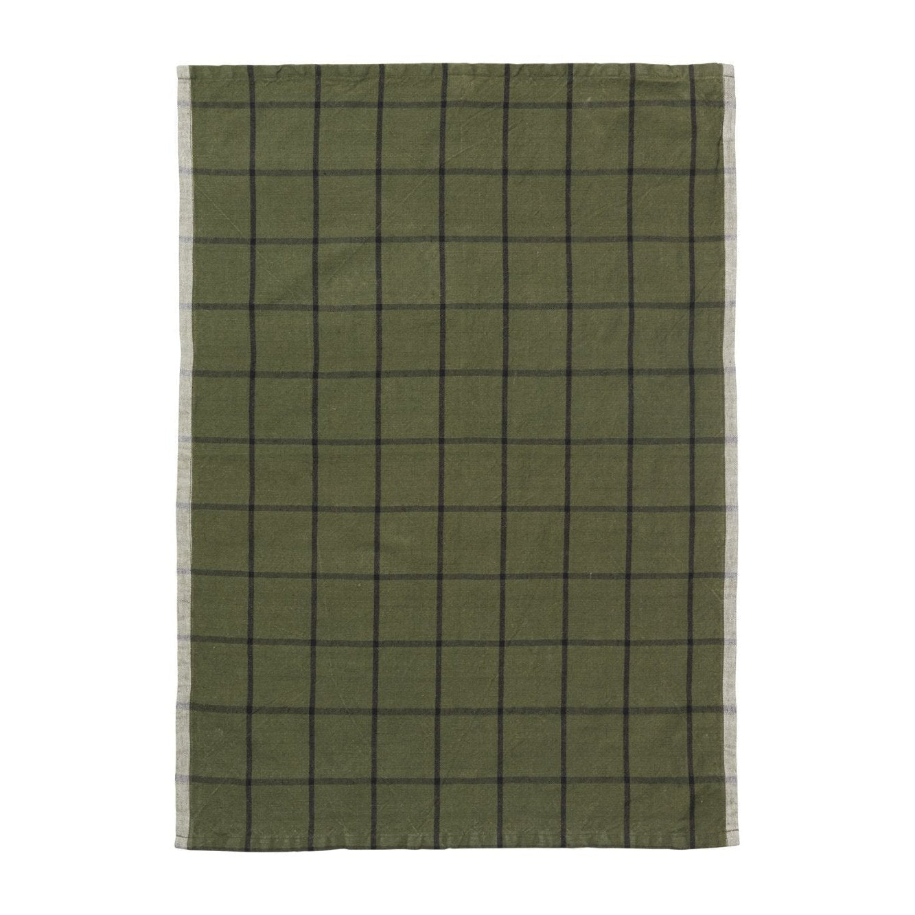 Ferm Living Hale čajový ručník, zelená černá