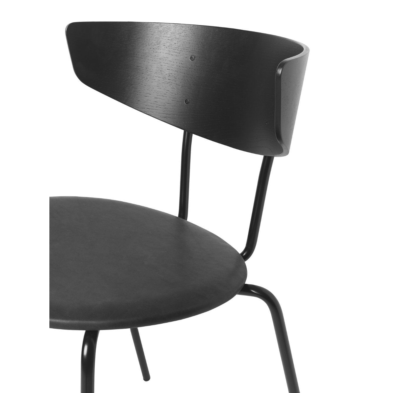 Židle Herman Ferm, černá/černá kůže